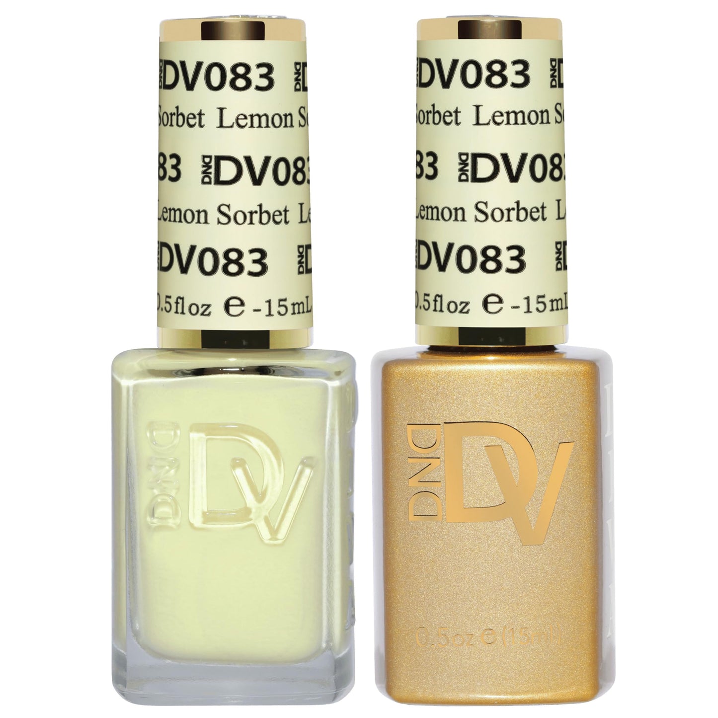 DND Gel Polish Set, Coquette Collection, UV/LED Gel Polish and Air Dry Nail Lacquer, Matching Chip-Free Polish Duo, 083 Lemon Sorbet, 0.5 Fl Oz