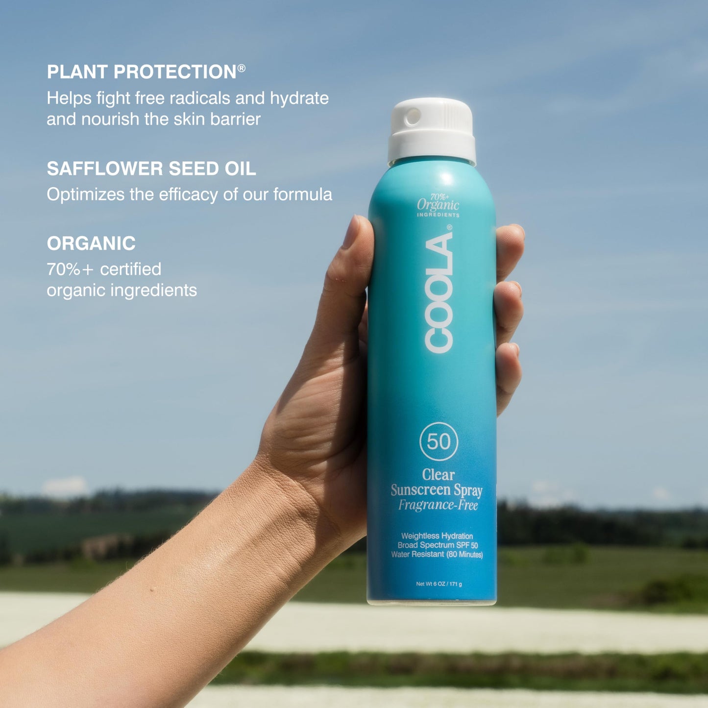 COOLA Organic Sunscreen SPF 50 Sunblock Spray, Dermatologist Tested Skin Care For Daily Protection, Vegan and Gluten Free, Fragrance Free, 6 Fl Oz (Pack of 2)