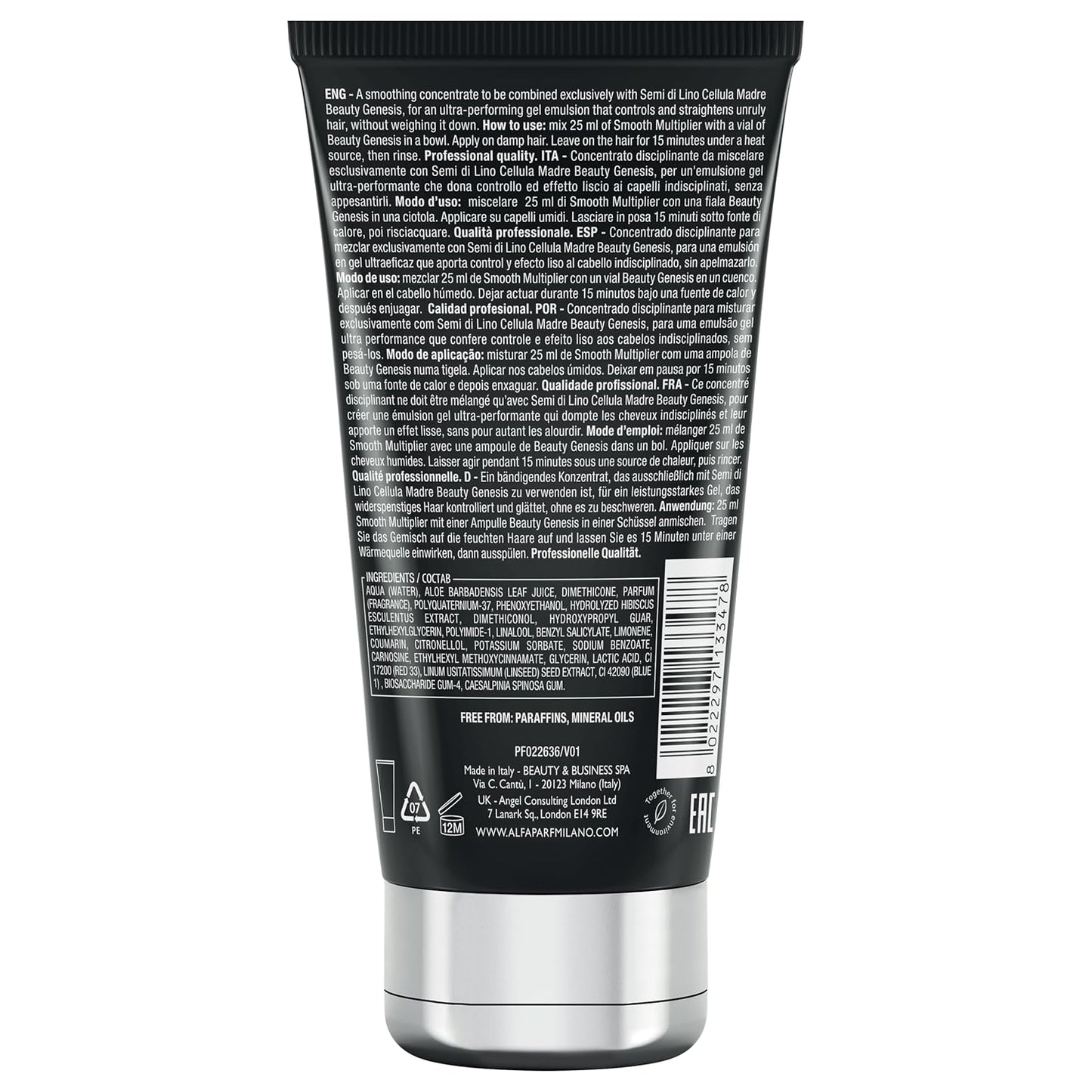 Alfaparf Milano Semi di Lino Hair Smooth Multiplier Set - Controls Frizz & Enhances Color | 2-Piece Set
