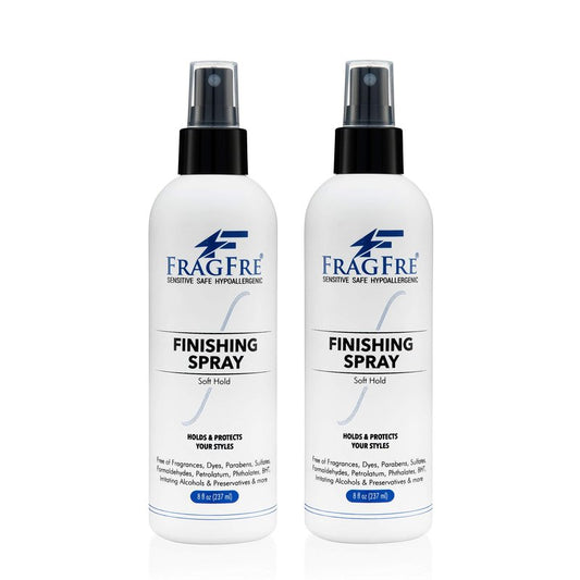 FRAGFRE Hair Finishing Spray 8 oz (2-Pack Gift Set) - Fragrance Free Hypoallergenic Paraben Free - Hair Spray for Sensitive Skin - Flexible Soft Hold - Quick-Dry Denatured Alcohol - Vegan