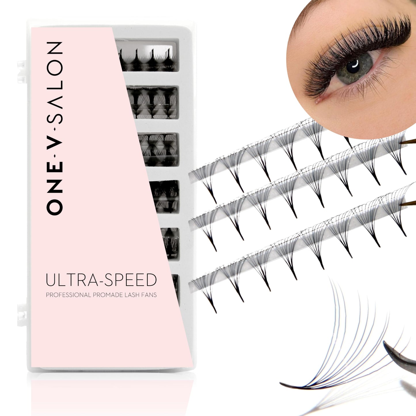 One V Salon Pro 14D Ultra-Speed Promade Fans,1000 Premade Extreme Mega Volume Lash Fans | D Curl | 0.05 | 9–15 mm Mixed Lengths | Thin Base, Fast Application Eyelash Extensions(Ultra 14D-0.05-D Curl)