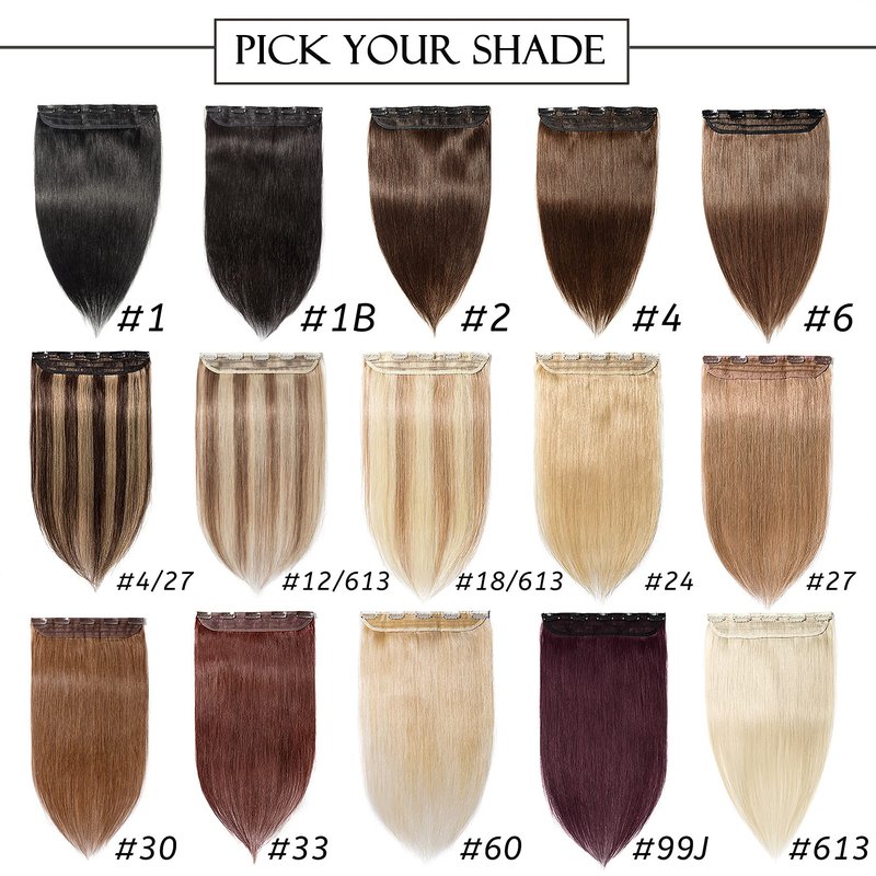 S-noilite One Piece Clip in Human Hair Extensions 5 Clips 3/4 Full Head Clip on Remy Hair Extension For Women Lighter One-Piece Design 16Inch 45g Dark Blonde