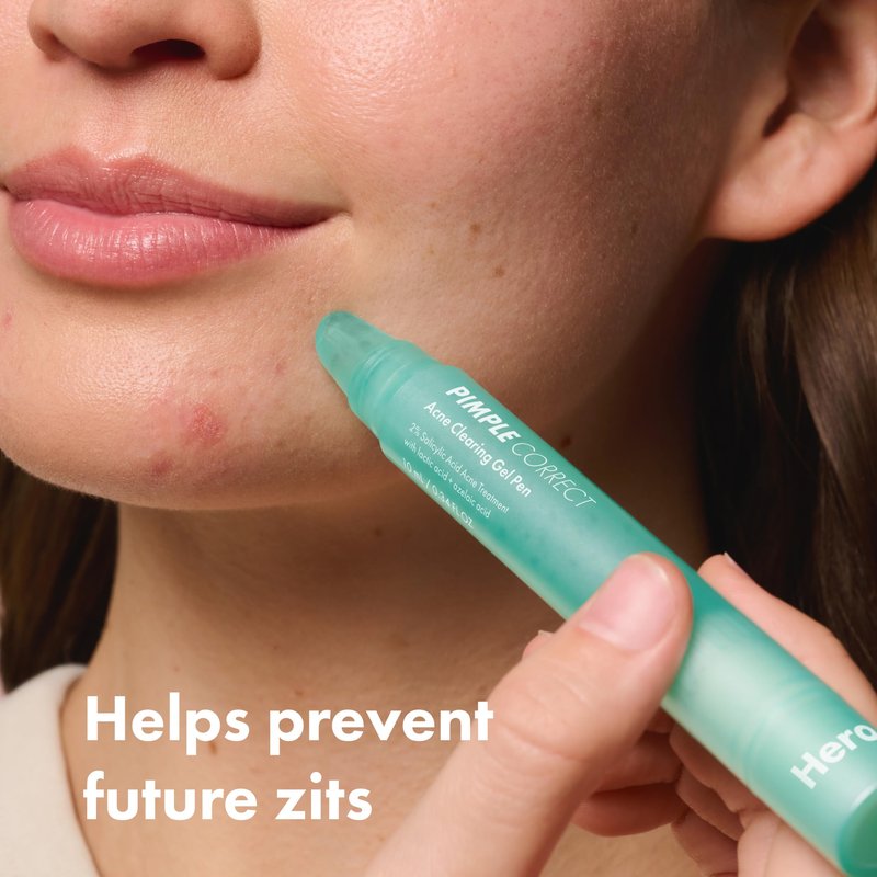 Hero Cosmetics Pimple Correct Acne Clearing Gel Pen - Maximum Strength 2% Salicylic Acid, Derm-Tested Formula for Current and Future Zits (1 Count)