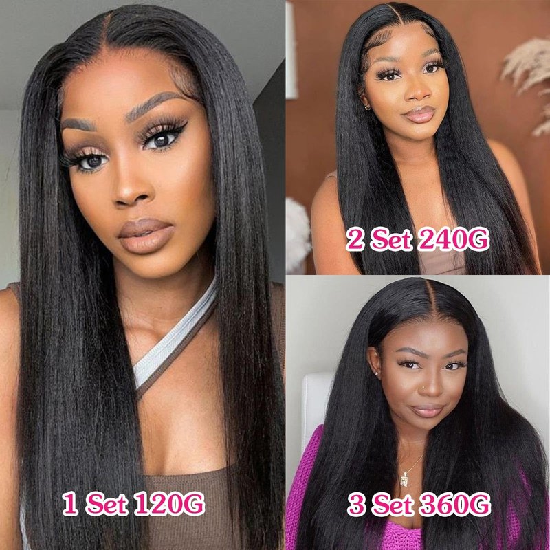 18inch Light Yaki Straight Clip ins, 120G Full Head Real 100% Human Hair Clips for Women Seamless Yaki Clip in Hair Extensions for Thin Hair Natural Black 8Pcs Hair Pieces with Secure Clips