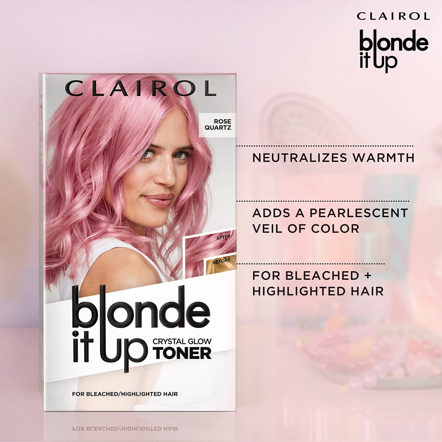 Blonde It Up Crystal Glow Toners Demi-Permanent Hair Dye, Pearlescent Hair Color with Crystal Finish Treatment