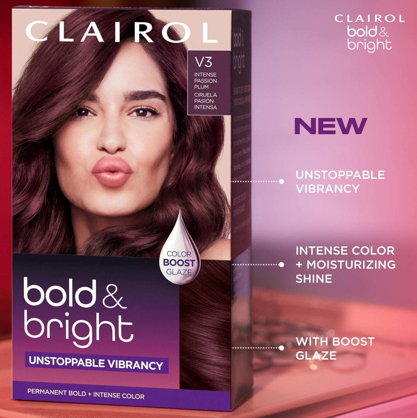 Clairol Bold & Bright Permanent Hair Dye, 67 Chocolate Hair Color | Intense Vibrancy + Moisturizing Shine | Includes Color Boost Glaze to Amplify Color Anytime | Pack of 1