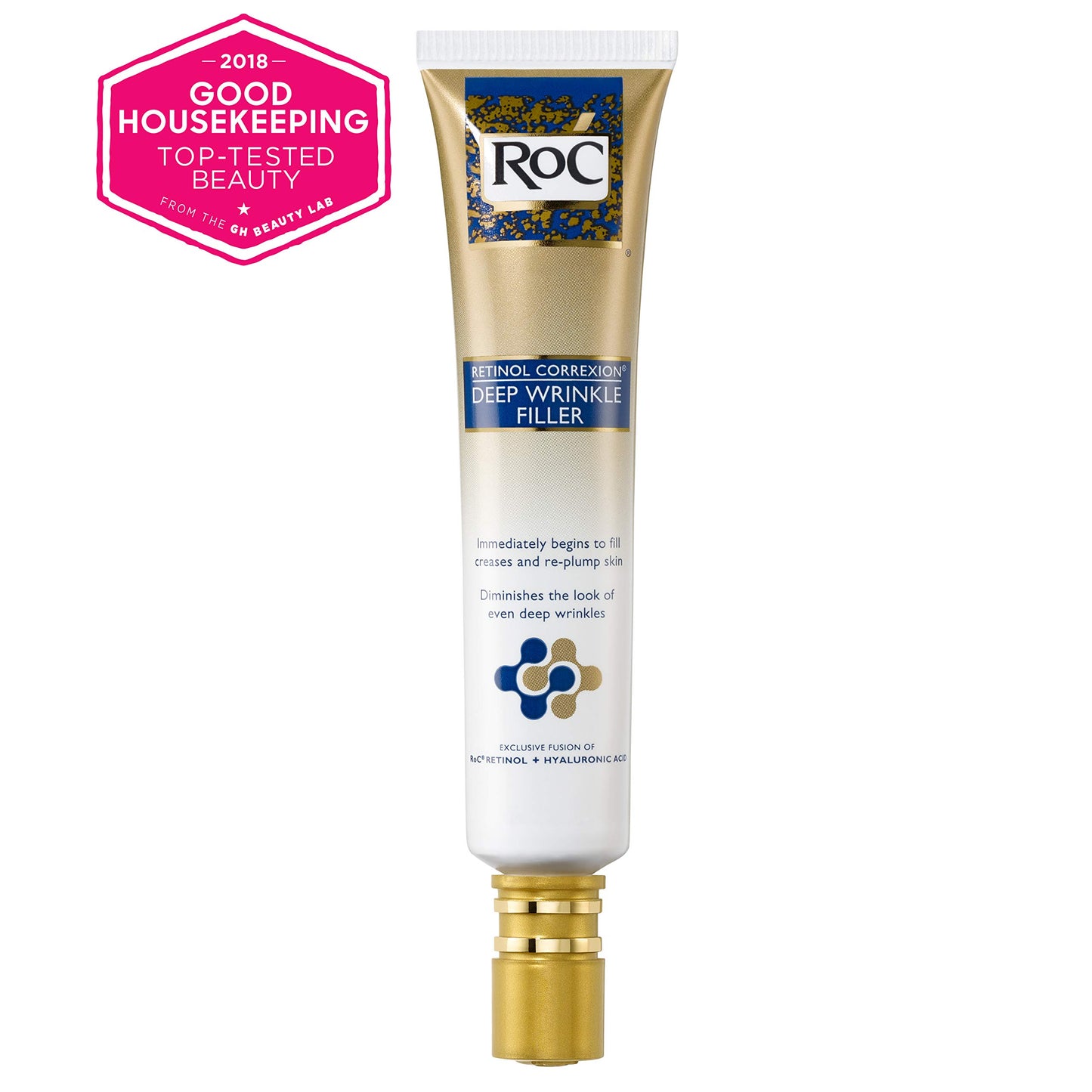 RoC Retinol Correxion Deep Wrinkle Facial Filler, Anti-Aging Treatment with Hyaluronic Acid and Retinol, Non Comedogenic, 1 fl. oz