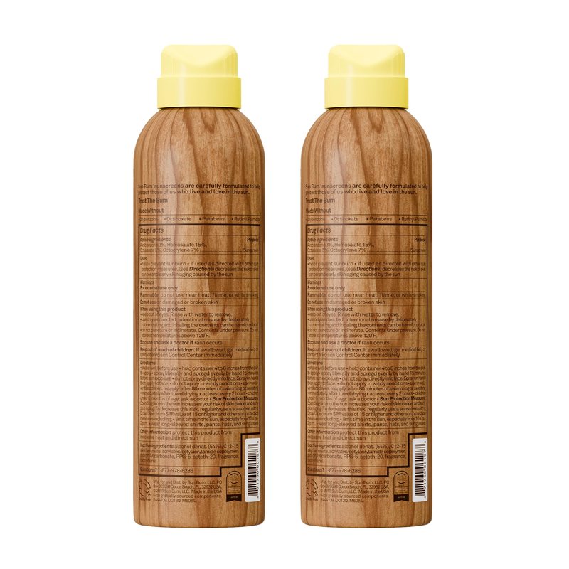Sun Bum Original SPF 50 Sunscreen Body Spray - Broad Spectrum Moisturizing Sunscreen with Vitamin E - Hawaii 104 Act Compliant (Made without Octinoxate & Oxybenzone) - 6 oz (Pack of 2)