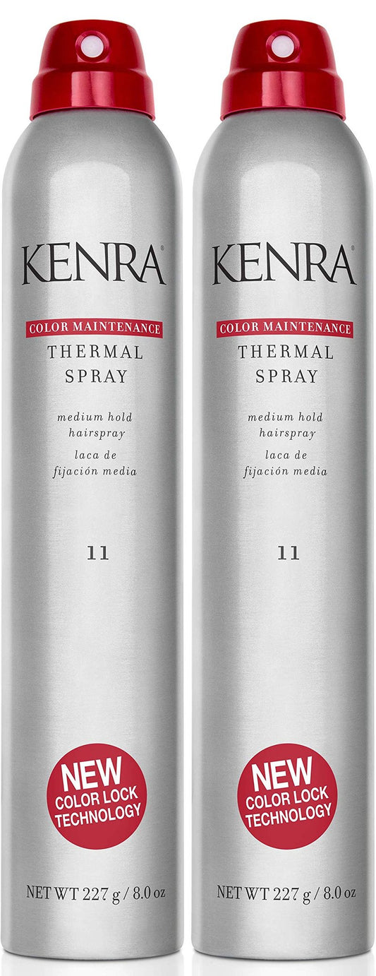 Kenra Professional Color Maintenance Thermal Spray 11 | Color Protection Hairspray | All Hair Types | 8 oz (2-Pack)