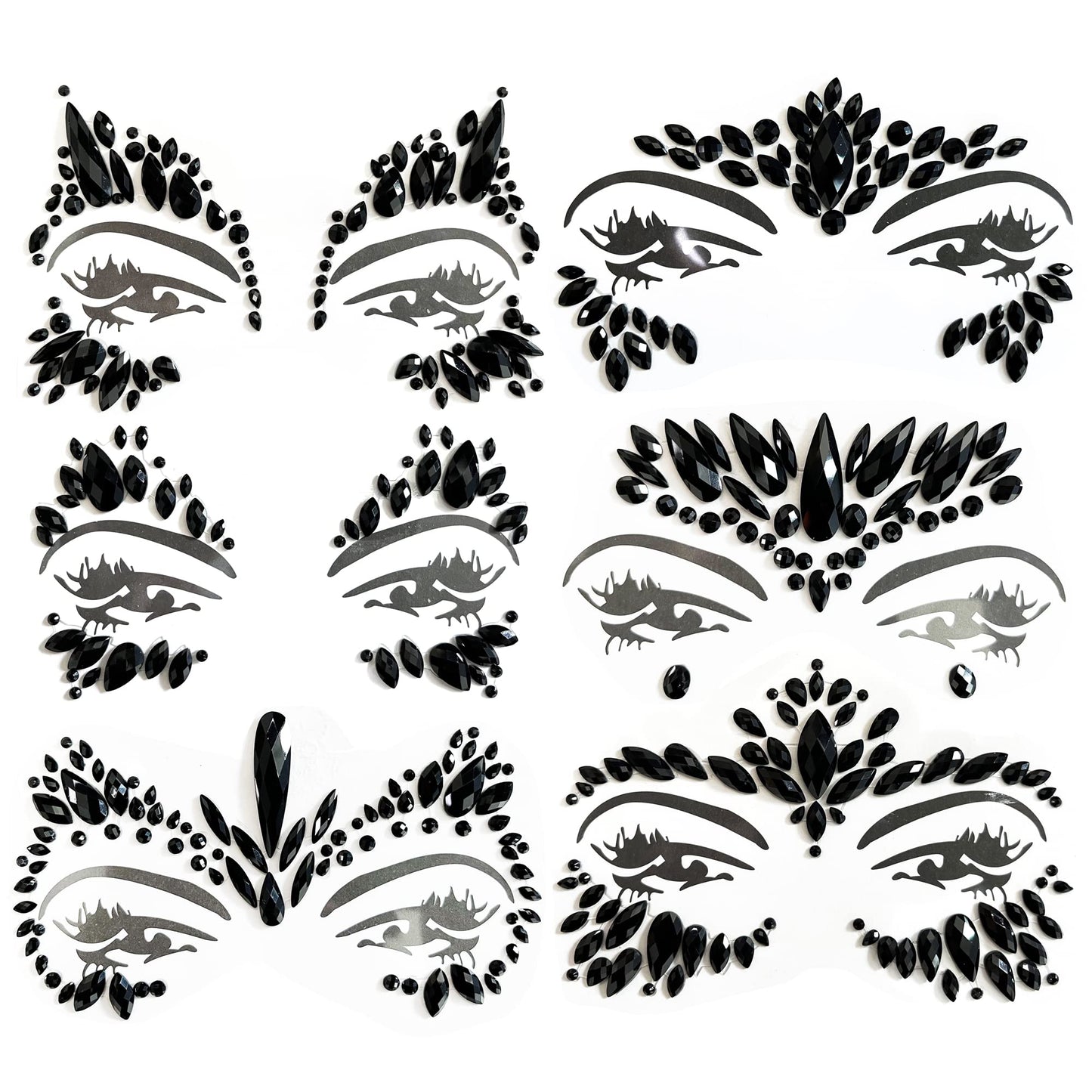 Kotbs Face Jewels Black Gems Women 6-Pack