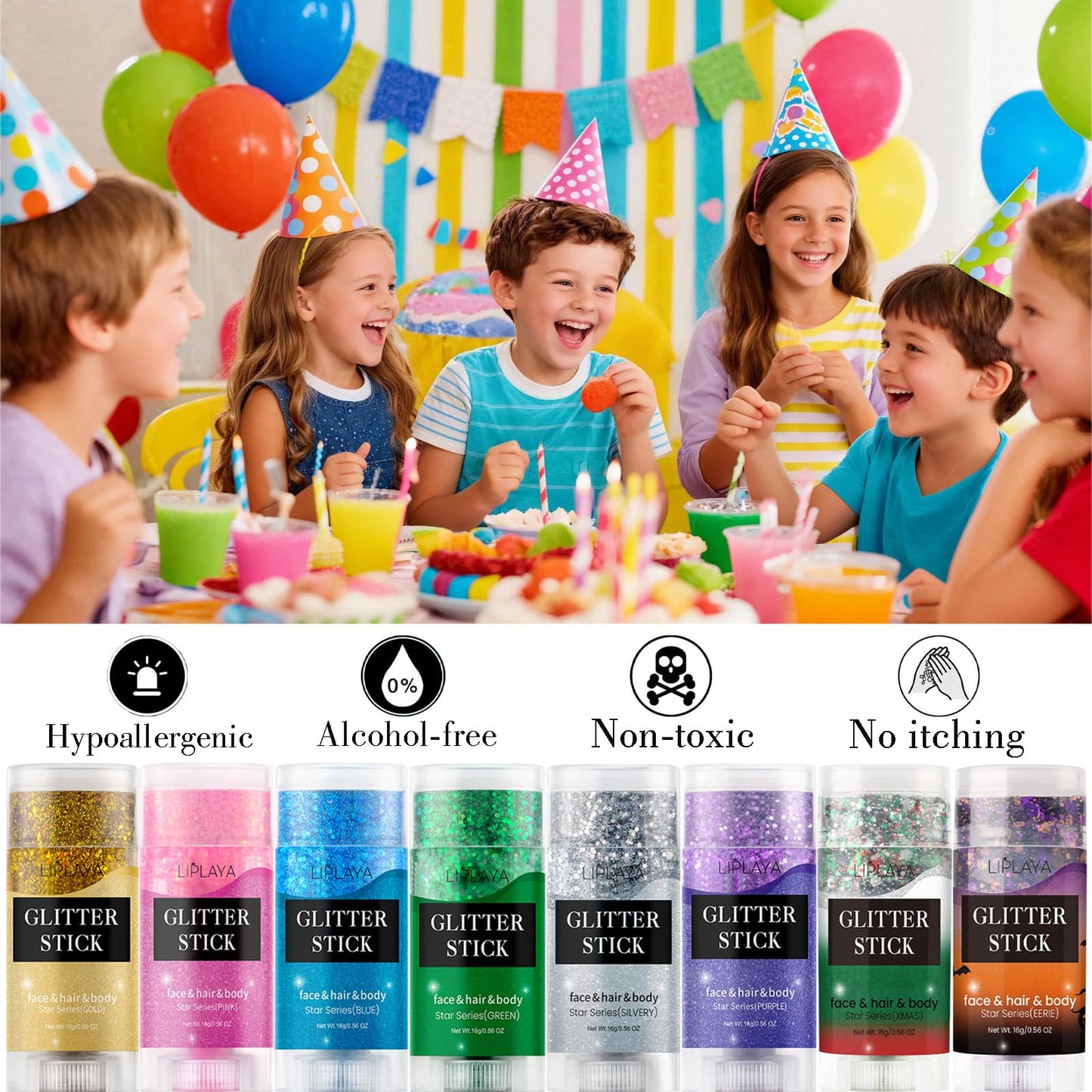 Face and Body Glitter Stick,Holographic Sparkling Neon Outfit Singer Concert Music Rave Festival Party St Patricks Day Accessories Glitter Gel. (Green)