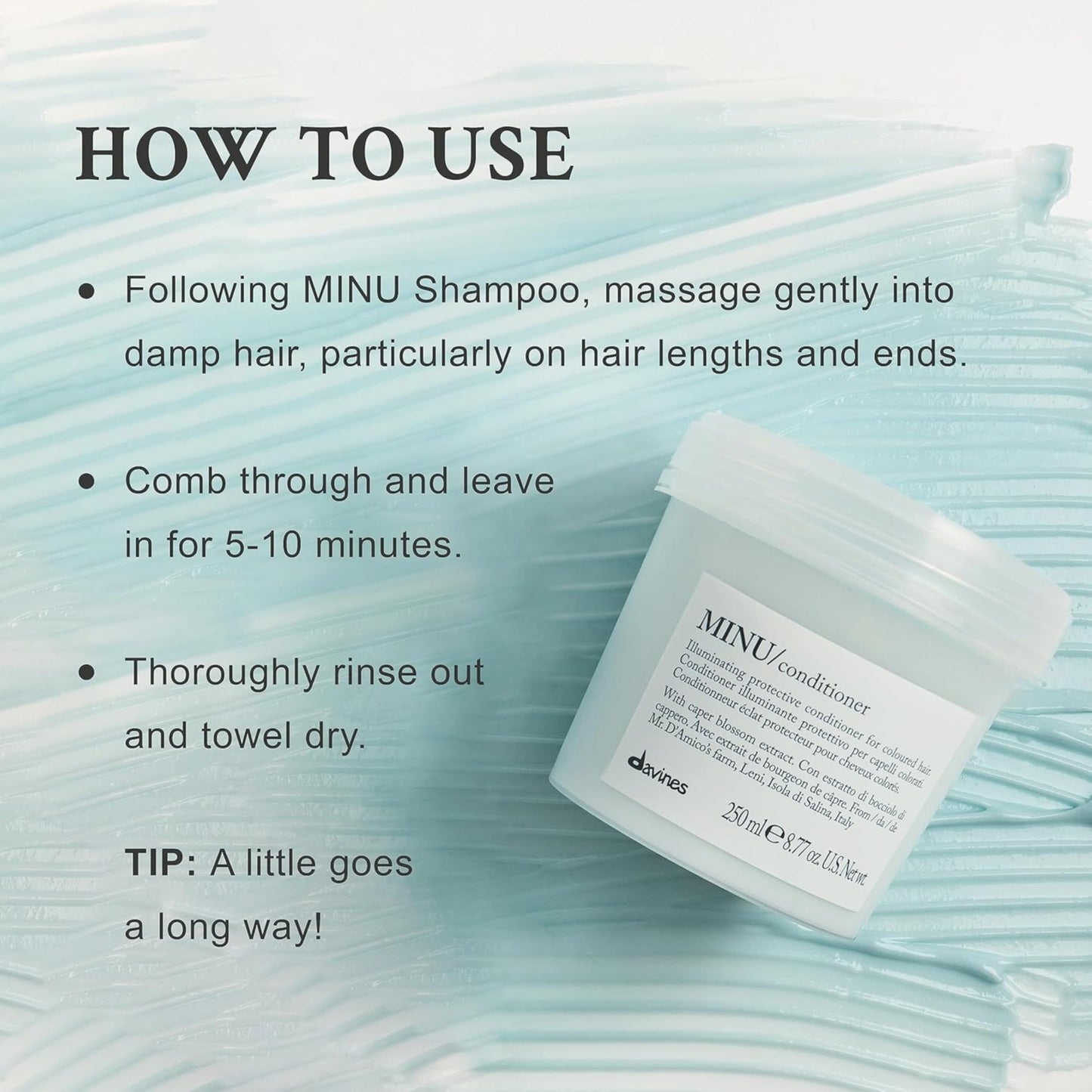 Davines MINU Protective Shampoo & Conditioner for Color Treated Hair, Adds Shine, Detangles, Keeps Hiar Bright & Shiny, Color Retention, Travel Set