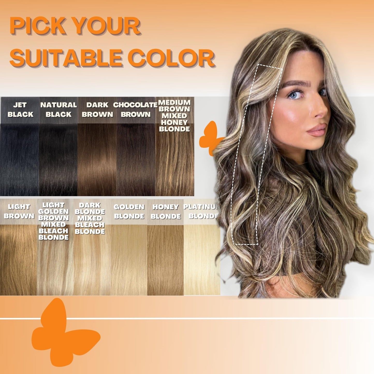 Single Clip In Hair Extensions Real Human Hair, Short Hair Extensions Clip Ins, Remy Balayage Highlight Seamless Hairpieces for Women 6 Pcs 12 Inch 33g Medium Brown Mixed Honey Blonde