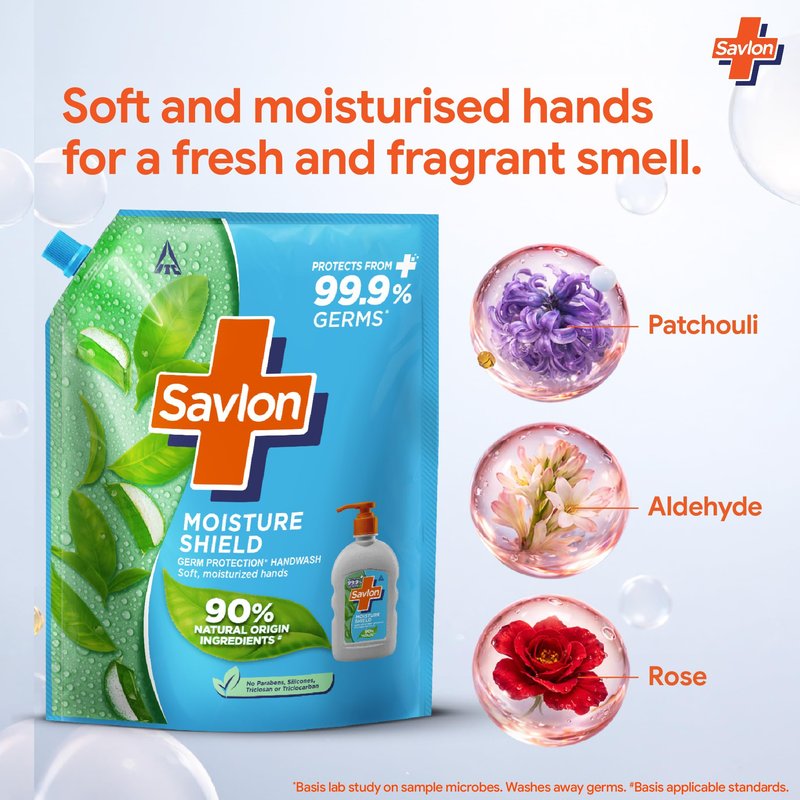 Savlon Moisture Shield Germ Protection Liquid Handwash Refill Pouch, 1500ml