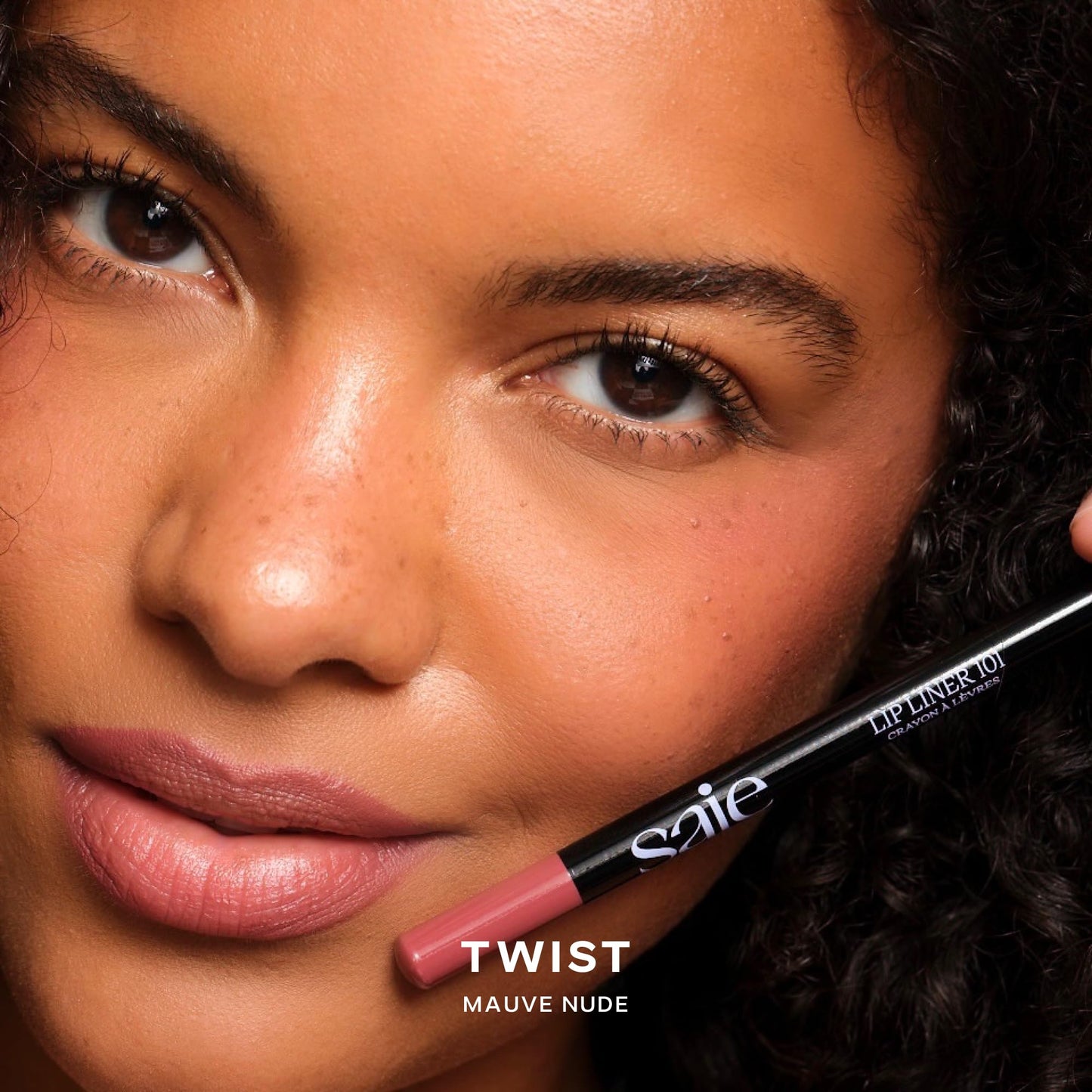 Saie Lip Liner 101 - Lip Pencil Made with a Creamy, Soft Matte Formula for a Naturally Framed or Fully Filled Look - Supercharged with Shea Butter & Jojoba Oil - Twist (.05 oz)