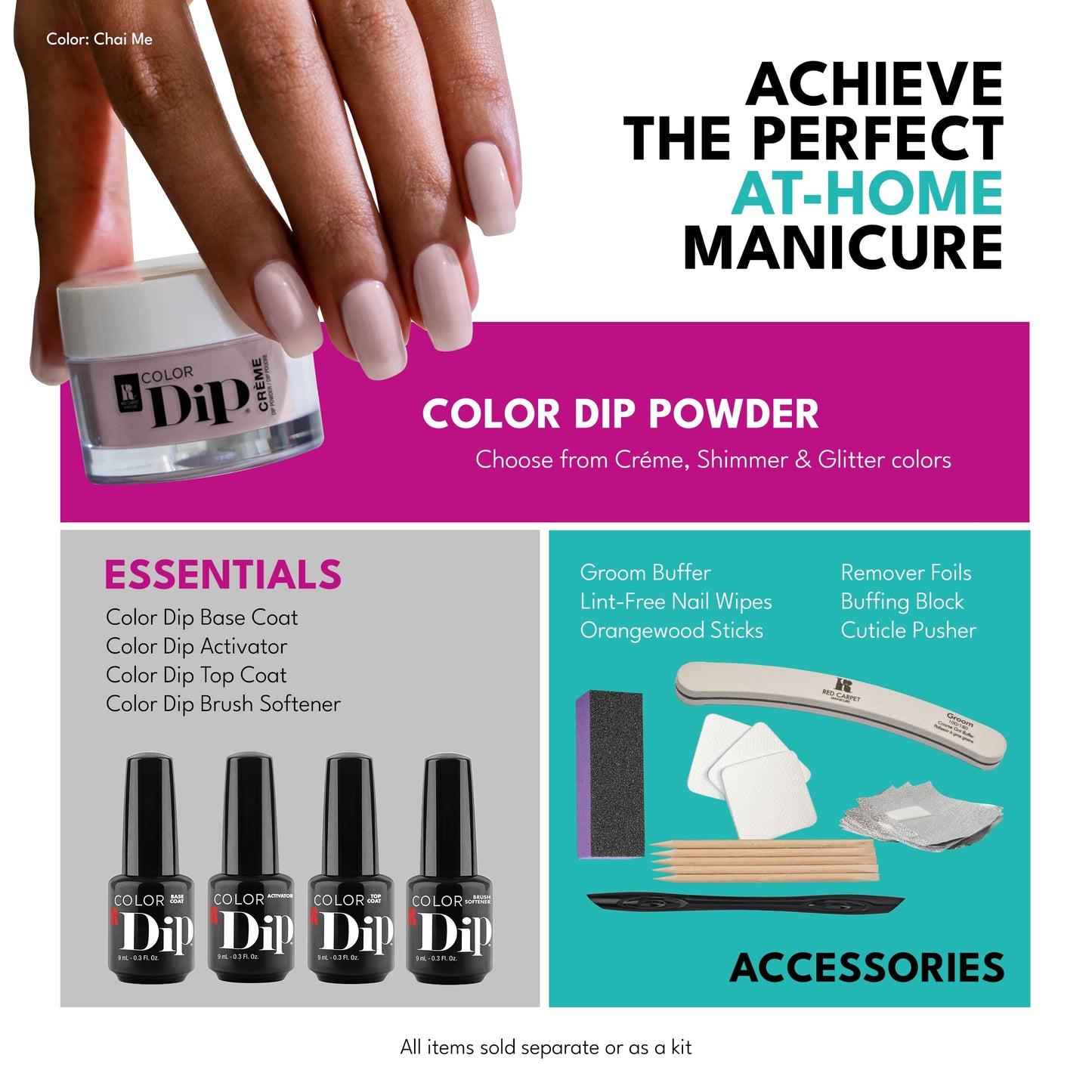 RC Red Carpet Manicure Color Dip Powder – Modeled After Me, 0.3 oz