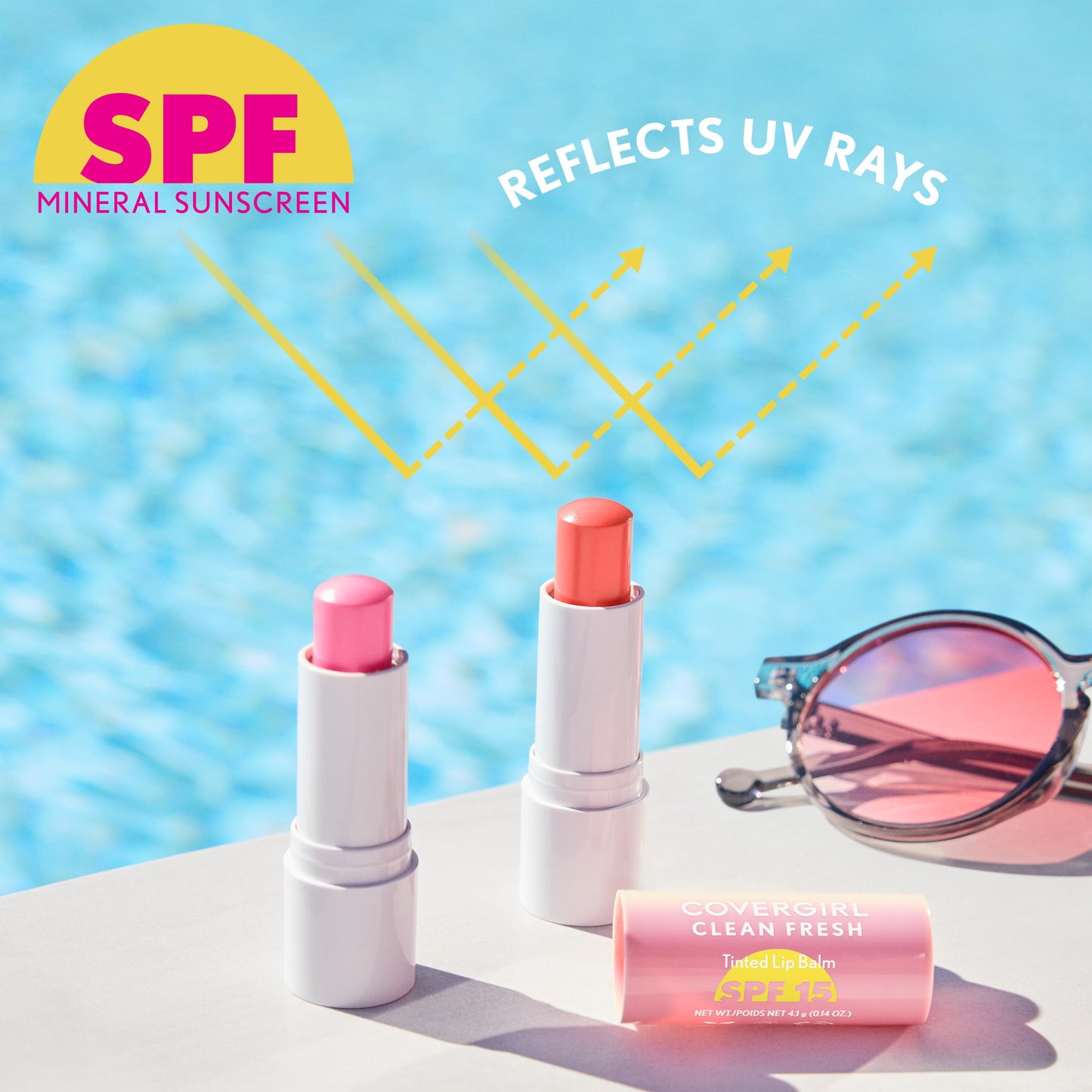 COVERGIRL Clean Fresh Tinted Lip Balm SPF 15-20 - Orange You A Cutie, with Mineral Sunscreen, Moisturizing, Vegan Formula, 0.14oz