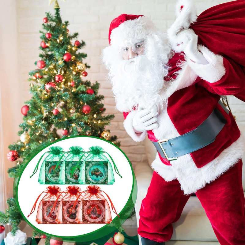 Heigble 48 Set Canned Christmas Lip Balms Set Round Honey Christmas Moisturizing Moisturizer Lip Care Balm Party Favors with Bag Card for Xmas Holiday Stocking Stuffers Employee Appreciation Gifts