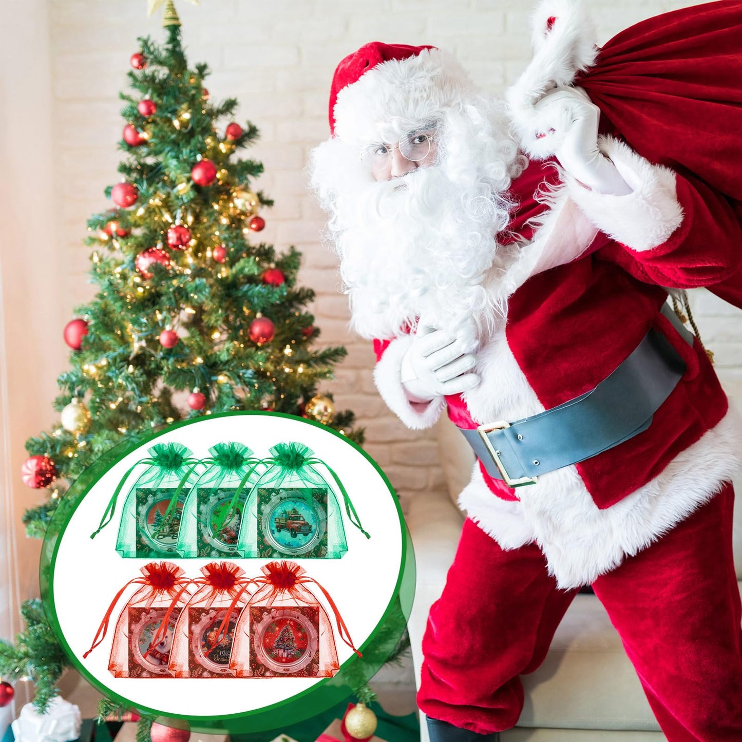 Heigble 24 Set Canned Christmas Lip Balms Set Round Honey Christmas Moisturizing Moisturizer Lip Care Balm Party Favors with Bag Card for Xmas Holiday Stocking Stuffers Employee Appreciation Gifts