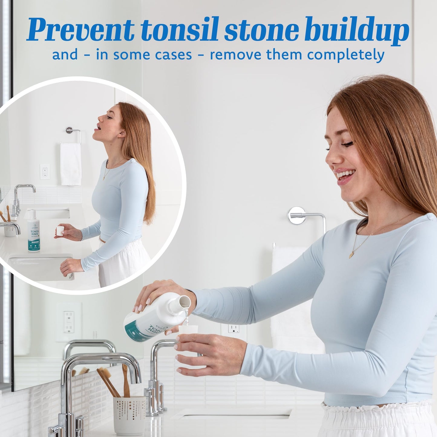 Everest Tonsil Stone Mouthwash, Natural Alcohol Free Oral Rinse for Bad Breath & Dry Mouth Relief, Spearmint, 17 fl oz