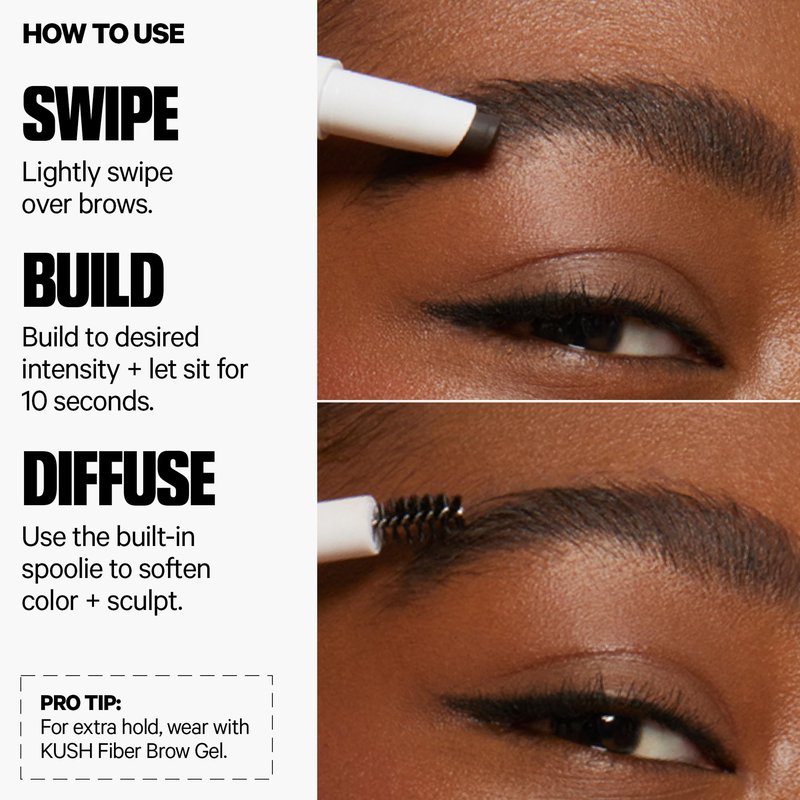 Milk Makeup KUSH Brow Shadow Stick – Fills, Shapes + Defines for Softer, Fuller-Looking Brows for Up to 12 Hours – Waterproof, Buildable, Cream-to-Powder Formula – Herb (Medium Brown), 0.03 oz