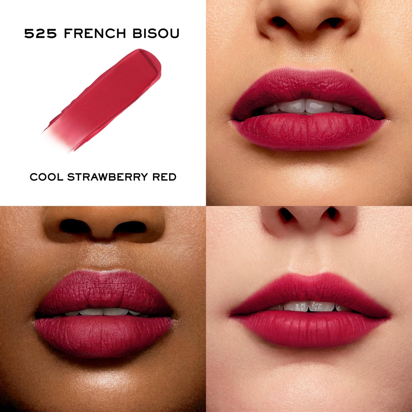 Lancôme L'Absolu Rouge Intimatte Hydrating Matte Lipstick - Buildable & Lightweight Formula with a Soft Matte Finish - Up To 24HR Comfort - 525 French Bisou