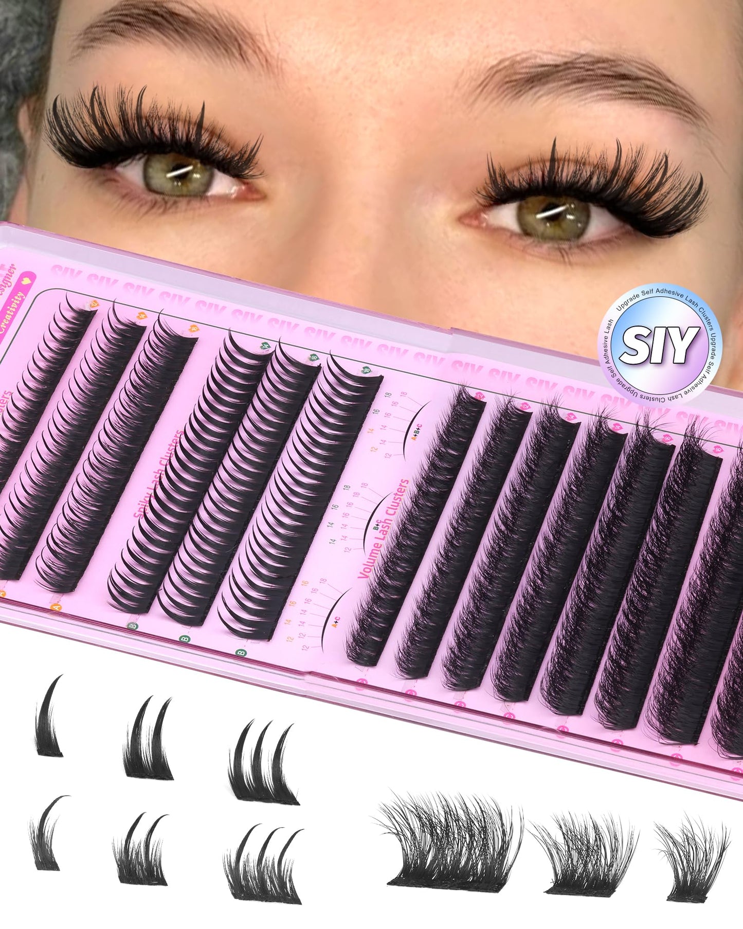 ALICE Flaunt Lash Clsuters Eyelash Clusters, Fluff Lash Extensions Anime Spiky Eyelash Extensions, Fairy Manga Volume Individual Lashes with Bottom Lashes 8-18mm SIY Separate it Yourself