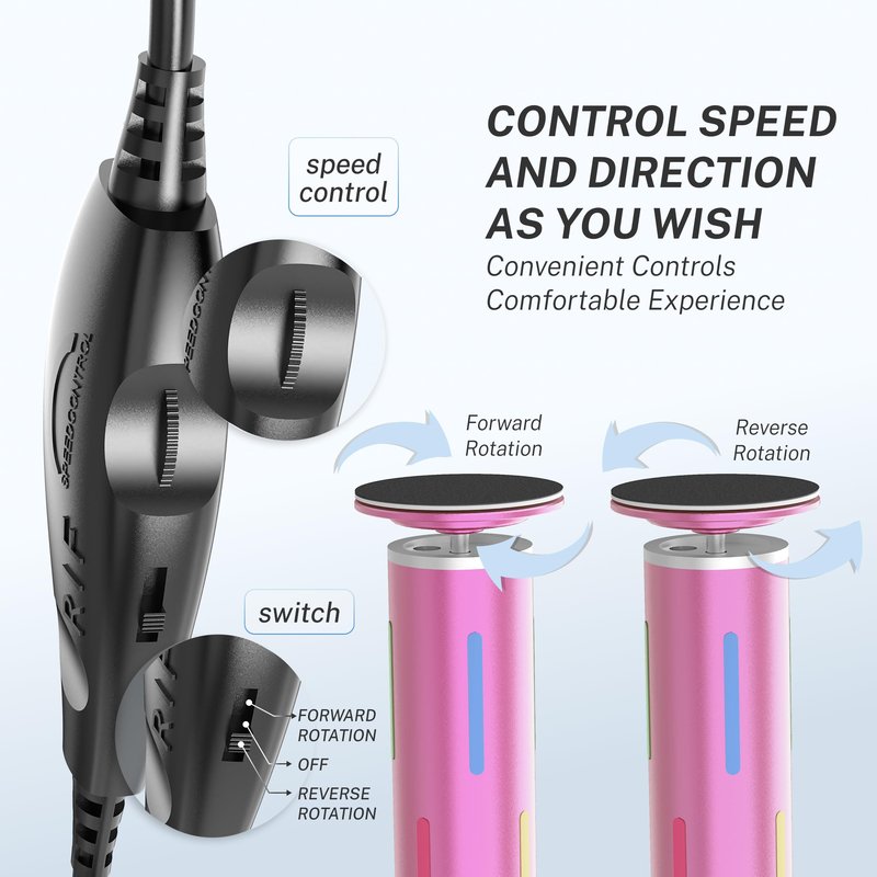 Electric Foot Callus Remover, Painless 2-in-1 Electric Foot Filer - 80 Discs, Adjustable Speed, Professional Pedicure Tool for Dry Cracked Heels, Home Spa & Salon (Pink)