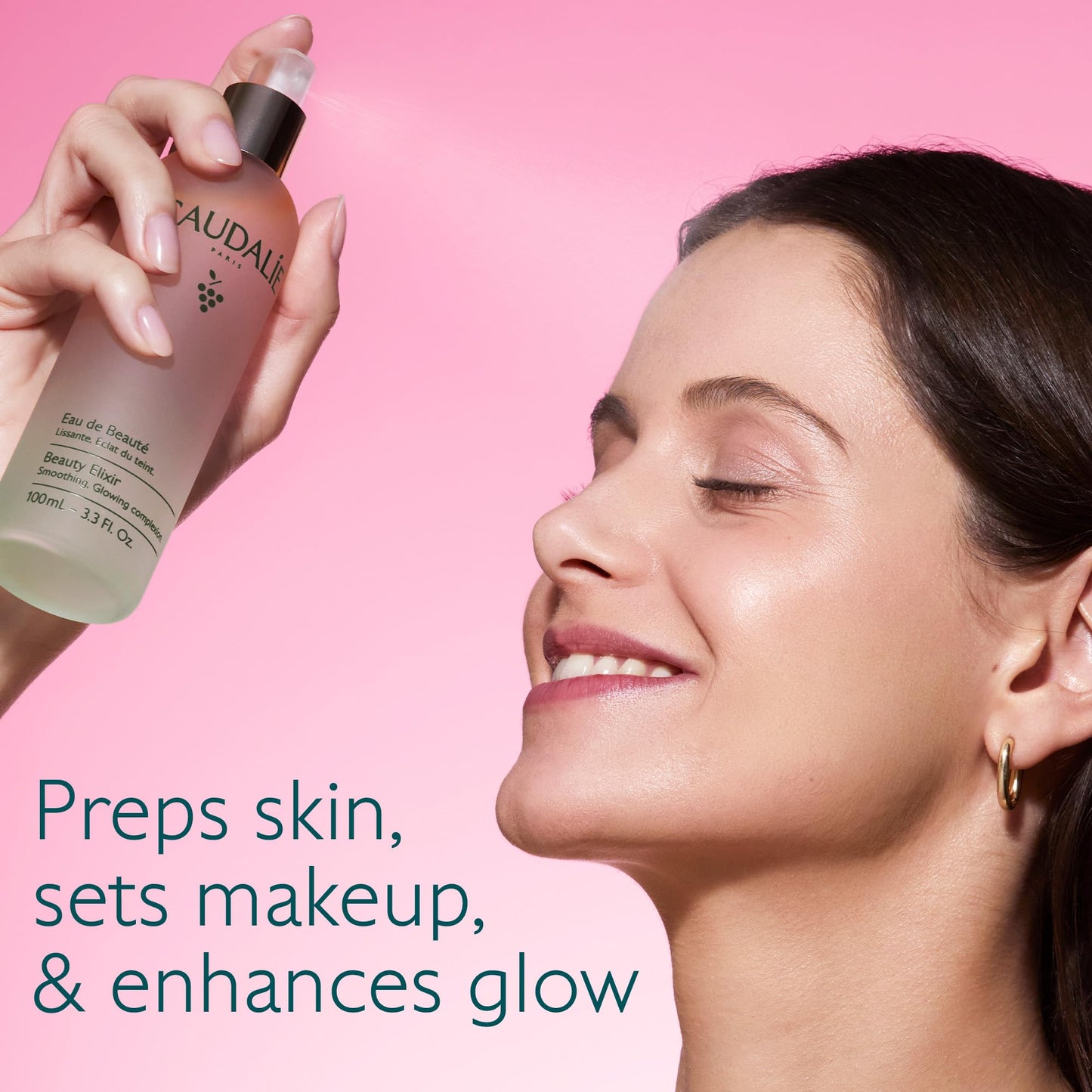 Caudalie Beauty Elixir Prep, Set Makeup, Glow Face Mist - 100 mL