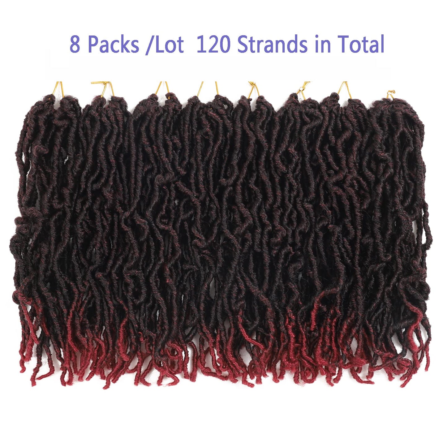 Bylatt 8 Packs Short Faux Locs Crochet Hair 120 Strands 12Inch Soft Locs wavy Dreadlocks Crochet Braids Natural Black Pre-Looped Crochet Hair for Women (TBUG, 12 Inch (Pack of 8))