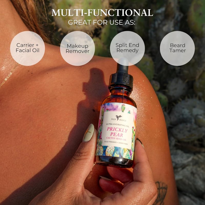 Prickly Pear Seed Oil - 100% Pure Cold Pressed Moisturizer for Skin, Hair & Nails | 1 oz