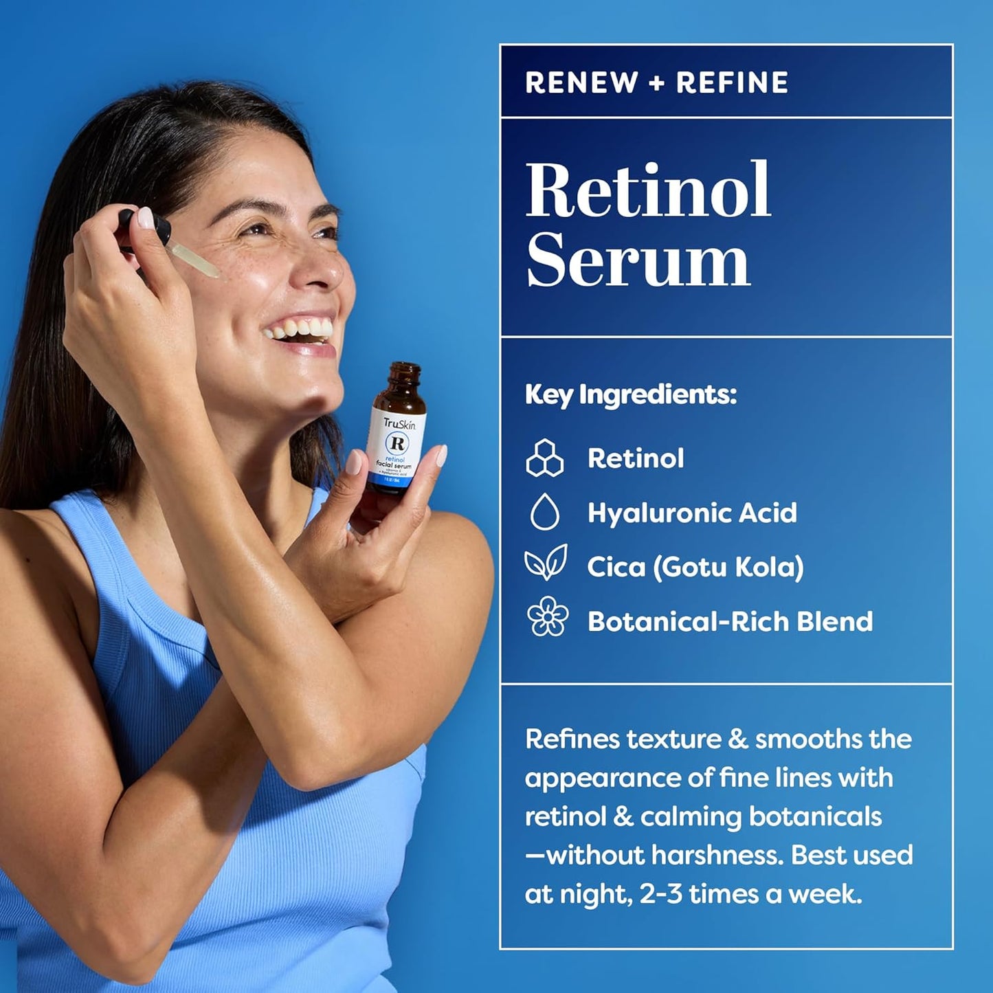 TruSkin Face Serum Duo - Vitamin C & Retinol Anti-Aging Skincare - Brightening & Smoothing | 1 fl oz Each