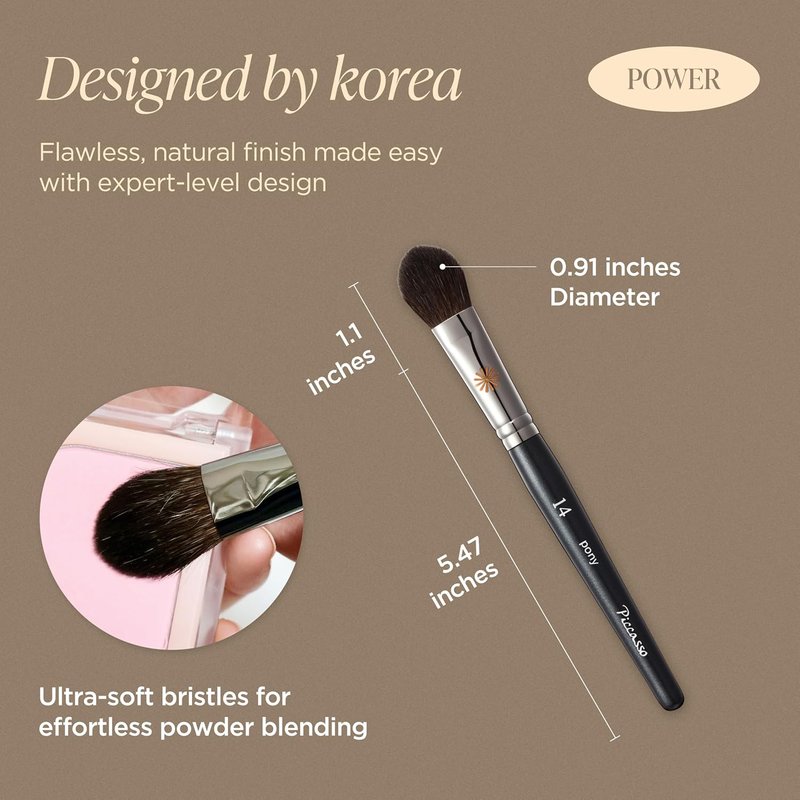 Piccasso Makeup Brush - Soft Tapered Blush & Highlighter Applicator | Fluffy Powder Finish, Small Size for Precision