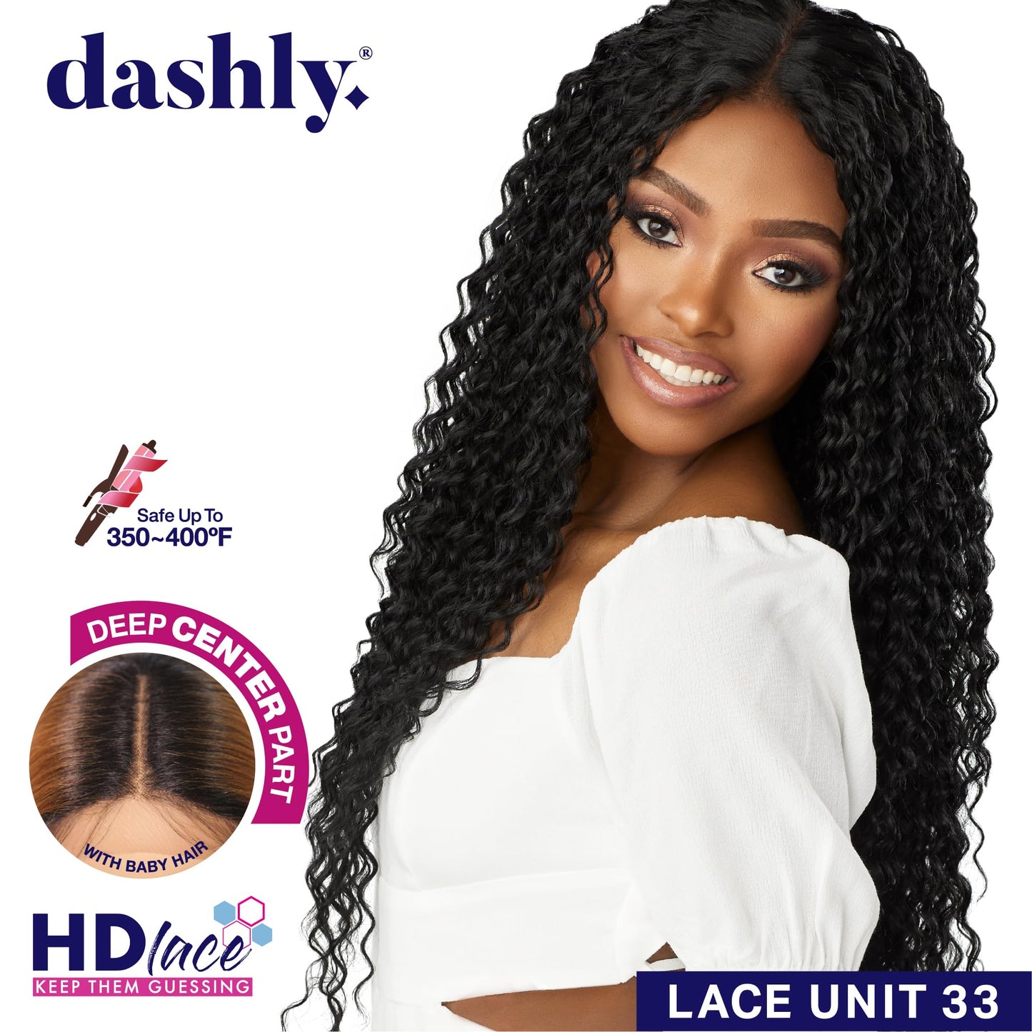 Sensationnel Dashly Wig - Unit 33 Non Lace Cap Ready to Wear Ear to Ear Lacepart Synthetic (1B OFFBLACK)