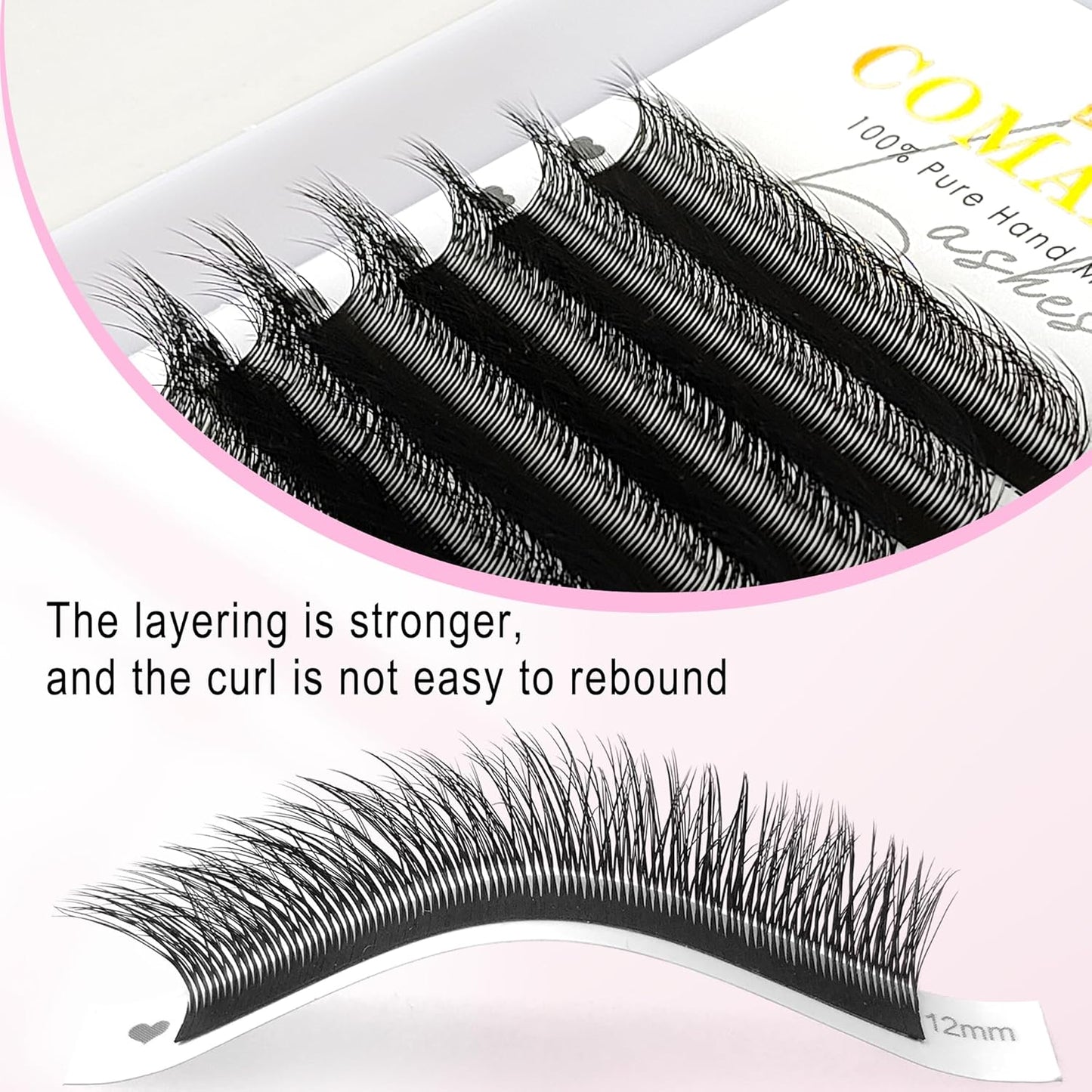 Fox Eyelash Extensions - 5D Mutil-Layer YY Mink Lash Fans | Natural Fluffy Handmade, C/D Curl, 10mm