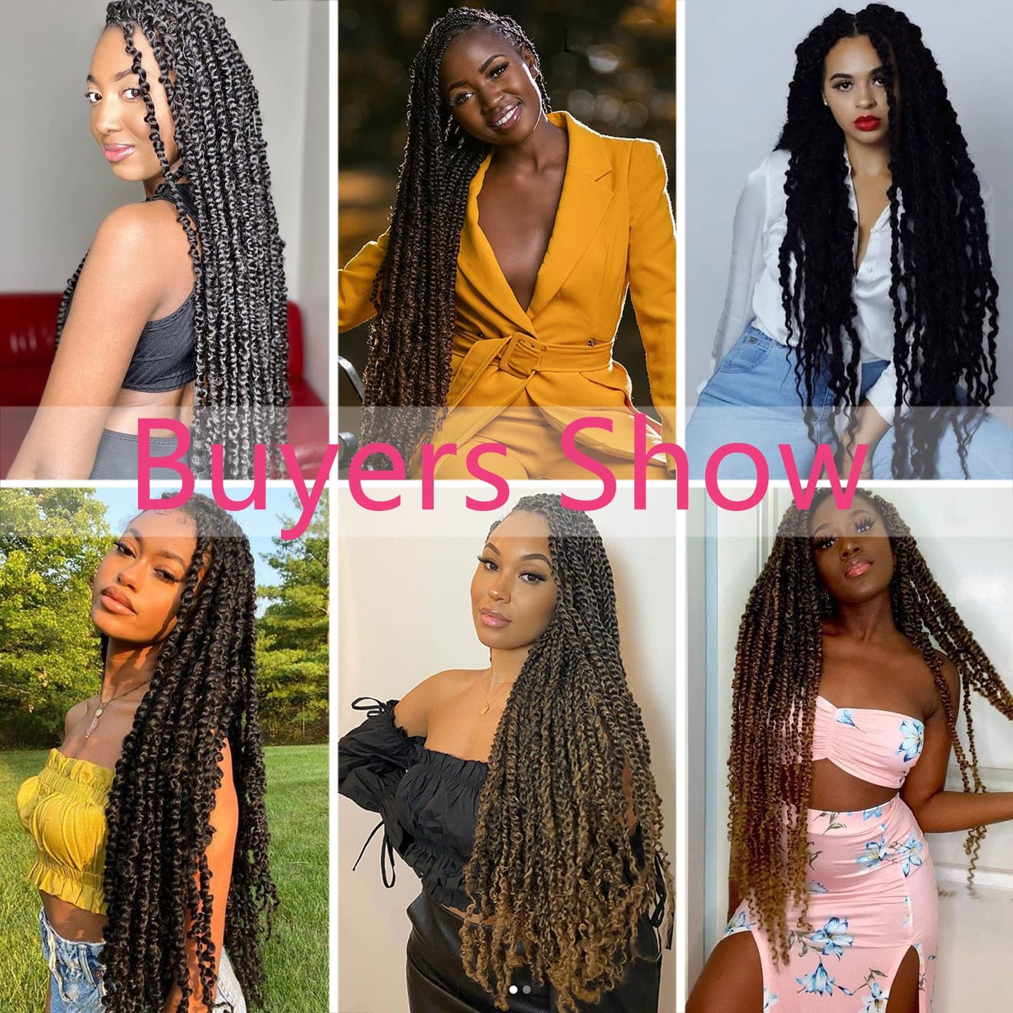 Passion Twist Hair 26 Inch 8 Packs Long Passion Twist Crochet Hair For Women Water Wave Braiding Hair Bohemian Spring Twist Hair Synthetic Hair Extension (26 Inch (Pack of 8), 1B#)