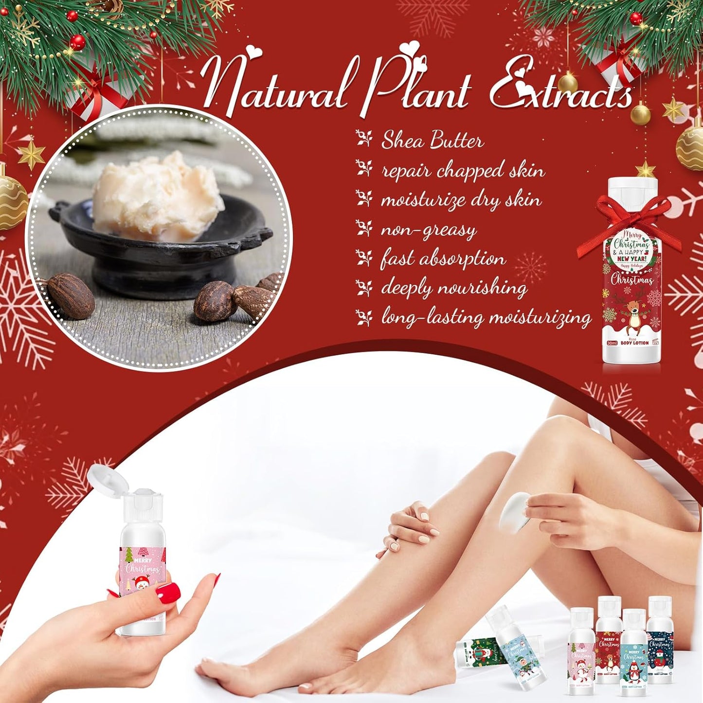 Christmas Hand Cream Gift Set - 24 Travel Size Moisturizing Lotions for Women | Perfect for Party Favors & Stocking Stuffers