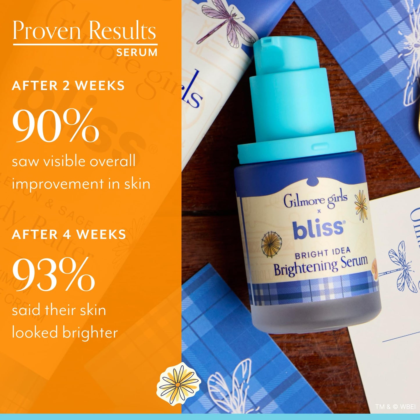Gilmore Girls x Bliss Bright Idea Vitamin C Skincare Duo with Brightening Serum for Dark Spots and Brightening Plumping Daily Moisturizer