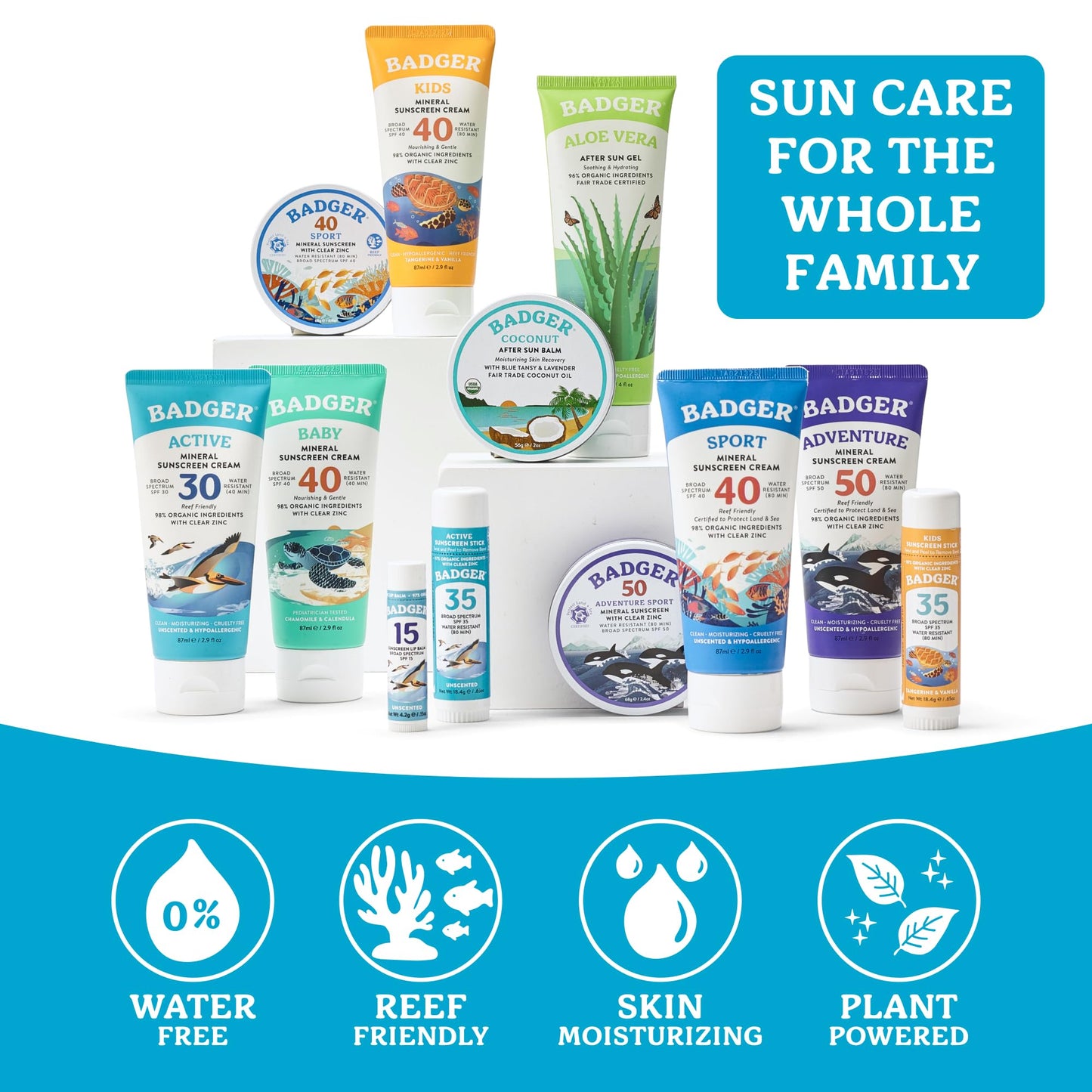 Badger Mineral Sunscreen Face Stick SPF 35, 97% Organic Unscented Zinc Oxide Travel Sunscreen, Coral Reef Safe Travel Size Stick, .65 oz