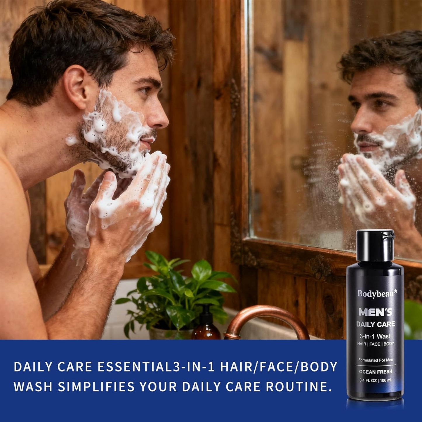 Men's Bath and Body Spa Gift Set - 7-Piece Skin Care Collection with 3-in-1 Face Wash, Handmade Soap & Travel Bag | Perfect Gifts for Dad, Husband, Boyfriend