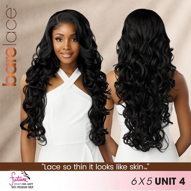 Sensationnel Bare Lace Wig - 6X5 Lace Frontal Glueless Synthetic Hair | 180° Pre-Plucked Hairline in Flamboyage Mocha
