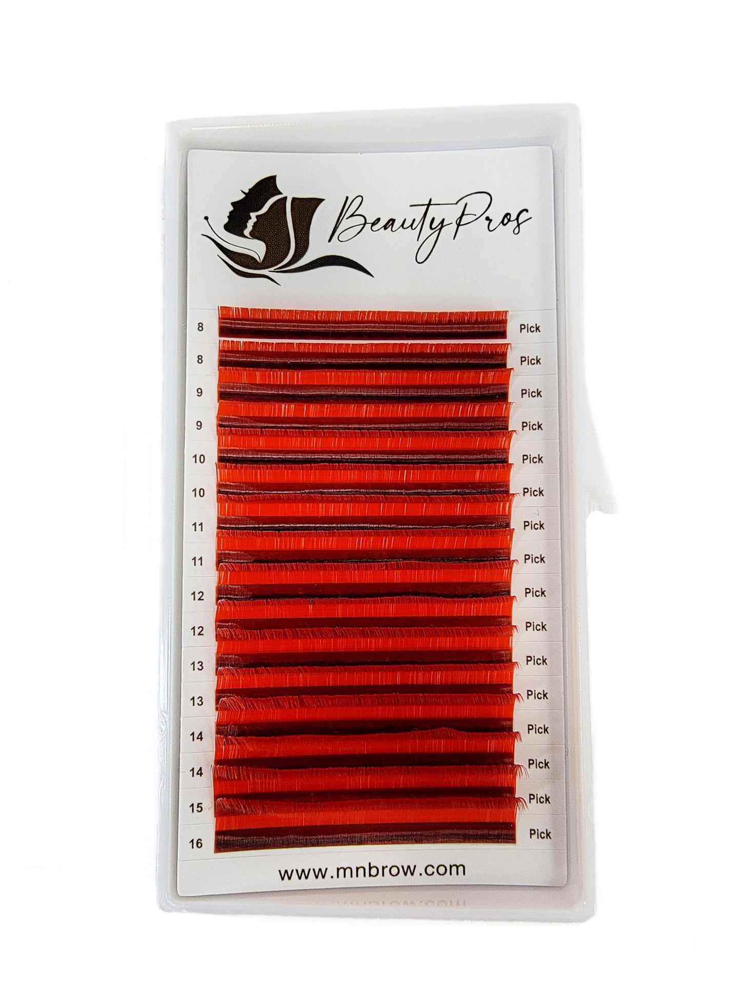 BeautyPros Professional Eyelash Extension Kit – Curl B,C,D,J & M - Volume Eyelash Extensions Supplies Mix Tray (8-16mm) - 0.03,0.05,0.07,0.015, 0.20mm Thickness (C-Curl - 0.07mm - Red)