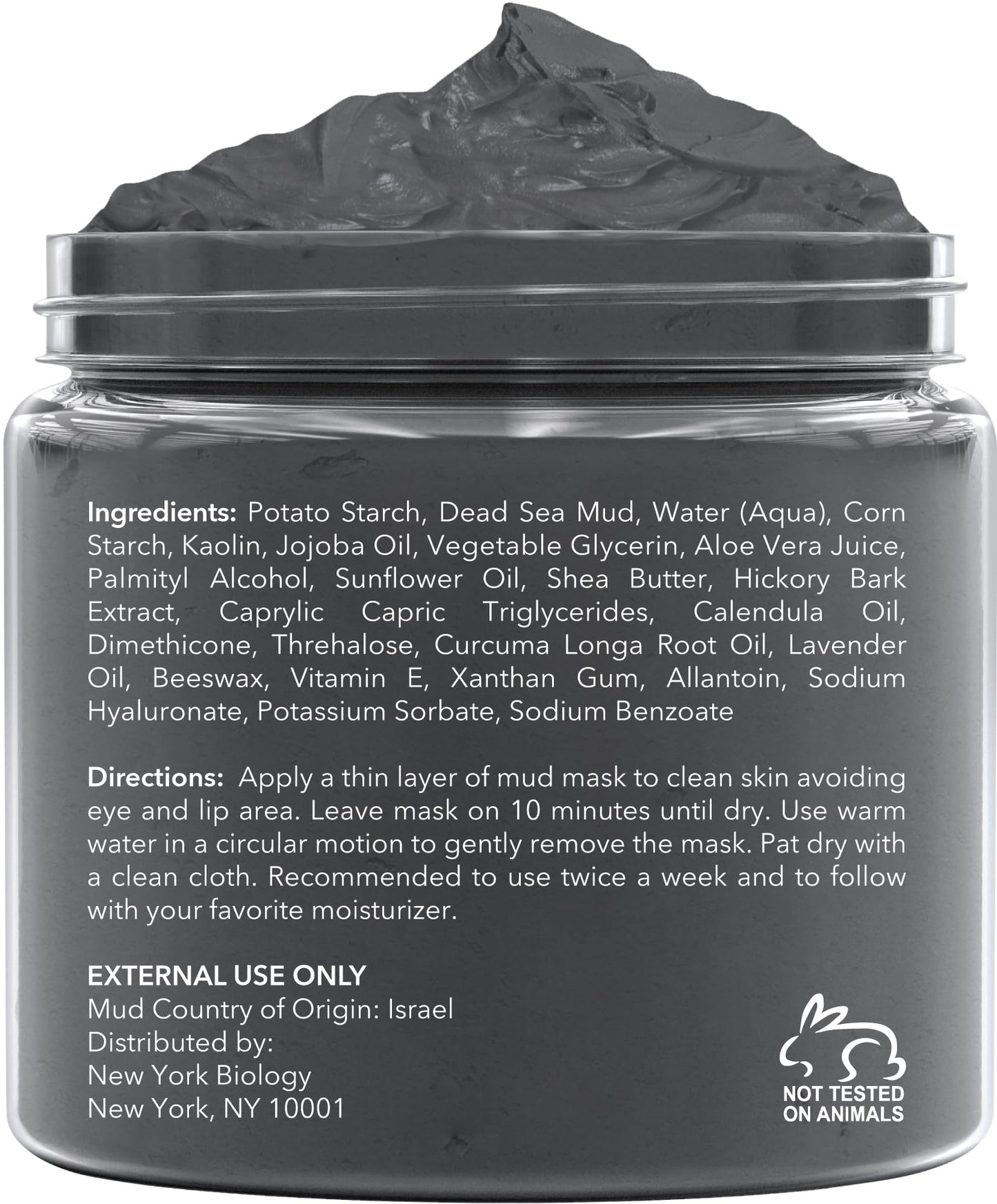 New York Biology Dead Sea Mud Mask for Face and Body Infused with Lavender with 3 pcs Face Mask Brush Applicators - Spa Quality Pore Reducer for Acne, Blackheads and Oily Skin