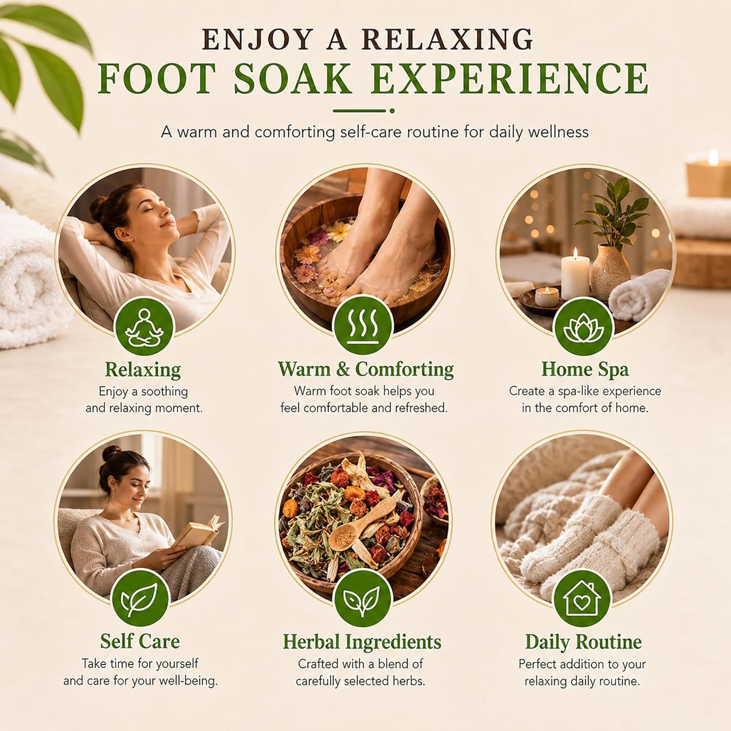 Ginger Herbal Foot Soak Set - 30 Detox Bags for Dry & Cracked Feet | Lymphatic Drainage