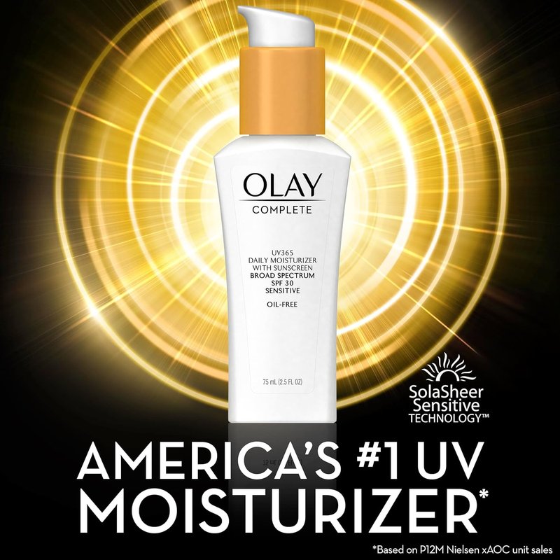 Olay Face Moisturizer with SPF 30 - Fragrance-Free, Sensitive Skin Formula | 2.5 Oz, 2 Pack