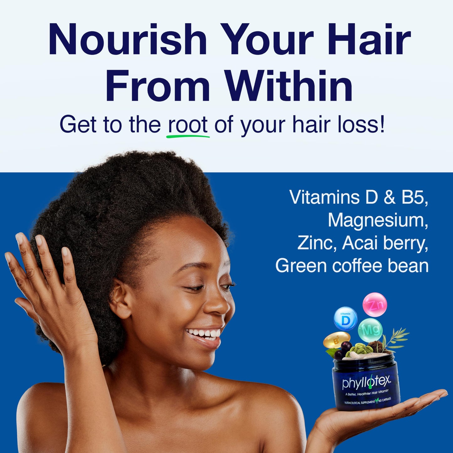 Patented Hair Growth Vitamins for Women & Men | Clinically Proven Hair Loss Supplement for Visibly Thicker Fuller Hair | Dr. Recommended Hair Vitamins for Hair Loss and Thinning | 1 Month Supply