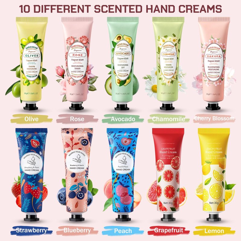 30 Pack Hand Cream Set,Moisturizing Mini Hand Lotion,Travel Size Hand Cream for Women,Bulk Hand Lotions for Dry Cracked Hands,Hydrating Moisturizer for Birthday Gifts and Christmas Gifts