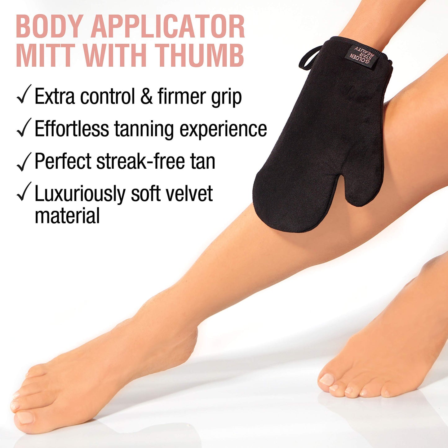 Tanning Mitt Kit – Self Tanner Mitten for Body and Face w/Exfoliation Mitt – Sunless Tanning Mitt Applicator - Double Sided, Washable, Ultra Soft Tanning Gloves for Tan with No Streaks