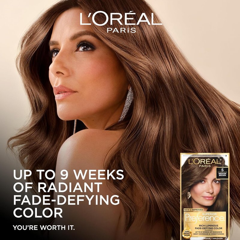 L’Oreal Paris Superior Preference - 5G Medium Golden Brown Hair Color | Long-Lasting & Vibrant Shine
