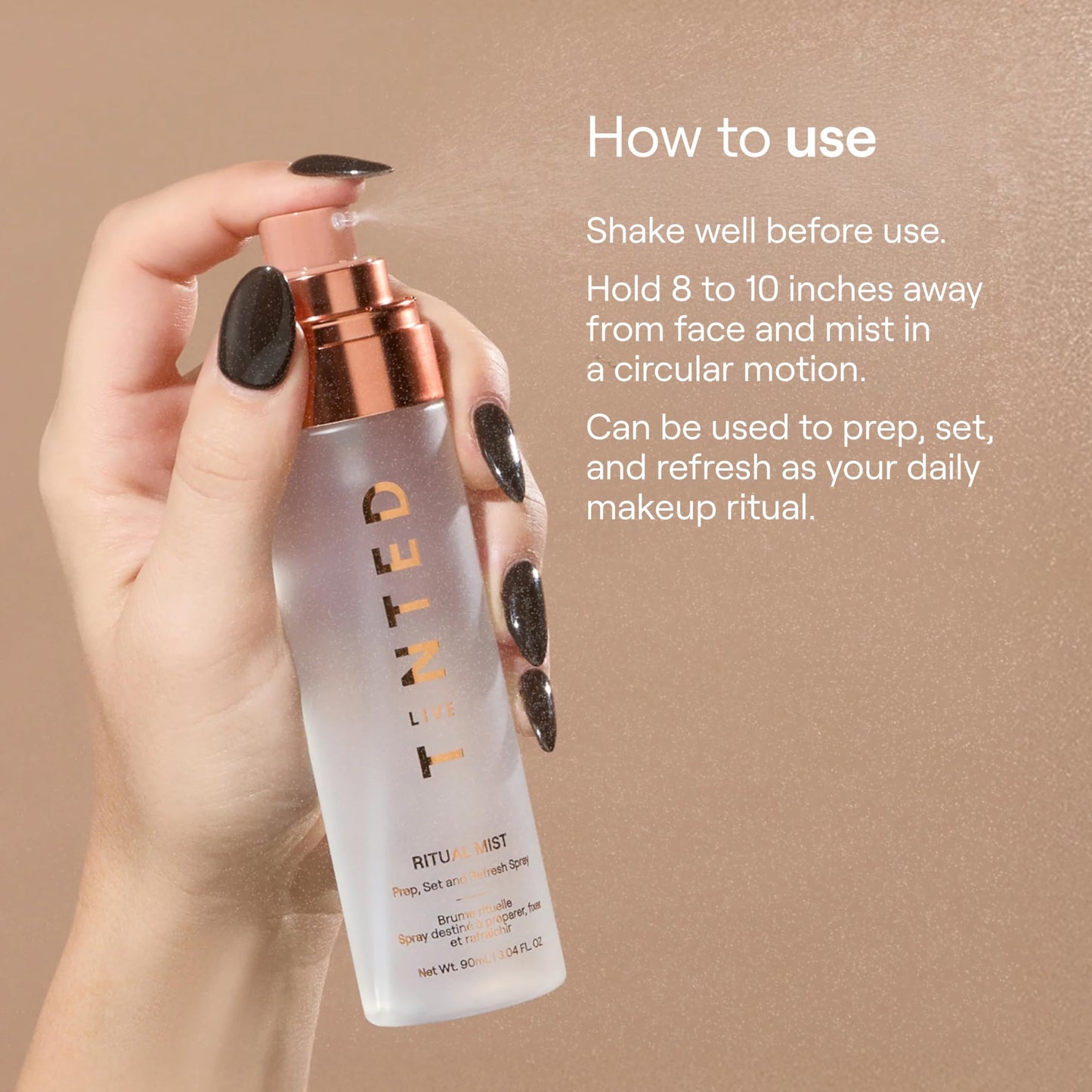 Live Tinted Ritual Mist Prep, Set, and Refresh Makeup Setting Spray - Long-Lasting Finish for Up to 16HR Wear - Lightweight and Waterproof Formula